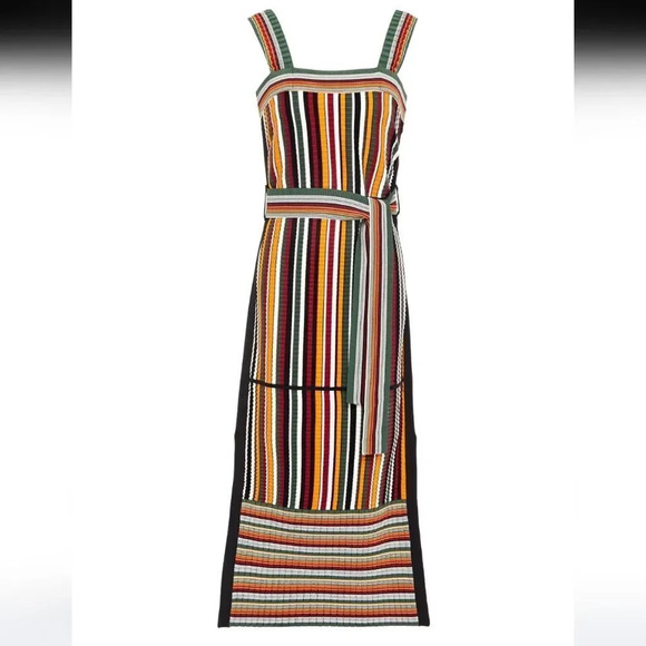 3.1 PHILLIP LIM striped ribbed-knit midi dress size Xsmall - Picture 1 of 11